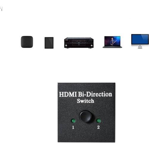 1x2 4K Switch 2 Ports Bi-directional 2x1 HDMI-compatible Switcher Splitter Supports Ultra HD 1080P 3D HDR HDCP for PS4 Xbox HDTV