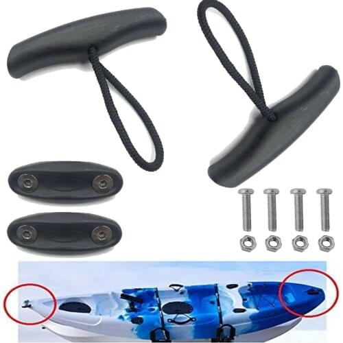 2 pack Kayak Canoe Carry Handle Pull Handle T-Handle with Cord and Pad Eyes