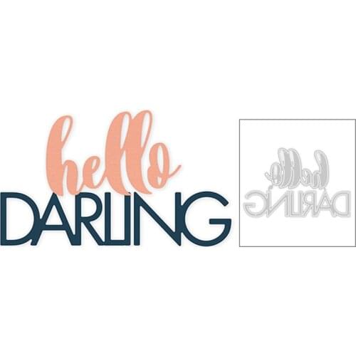 2020 New English Sentiment Words Hello-Darling Metal Cutting Dies For DIY Decoration Greeting Card Scrapbooking Making No Stamps