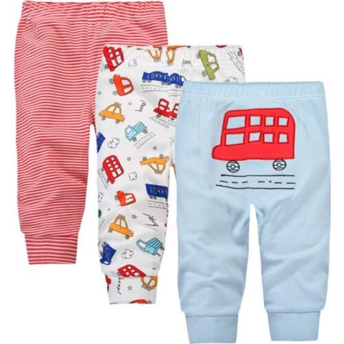 3 Pcs / Lot Baby Pants 0-36 Months 100% Cotton Colorful Embroidered Printed And Stripped Pants Girls Boys Childrens Clothes