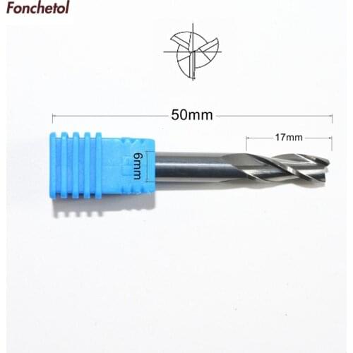 6mm*17mm-1pcs CNC solid carbide End Mill,tungsten woodworking router bit,3 Flutes spiral milling cutter,MDF,wood,plywood knife
