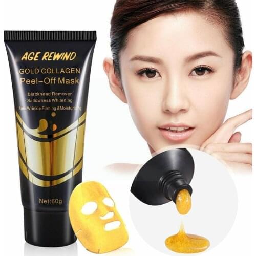 60g Gold Collagen nose Mask Blackhead Remove Anti Aging Wrinkles Tear Lifting Firming Off Masks Whitening N7L1
