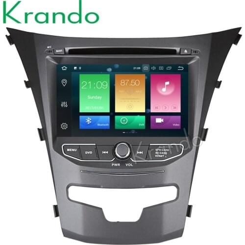 Krando Android 8.0 7'' 32GB ROM car radio for Actyon Kyron Korando 2014+ gps navigation player Steering wheel control wifi dab
