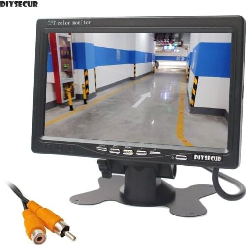 DIYSECUR AHD 800x480 7" IPS LCD Car Monitor Rear View Monitor Max Support 1080P AHD Camera 2 Video Input