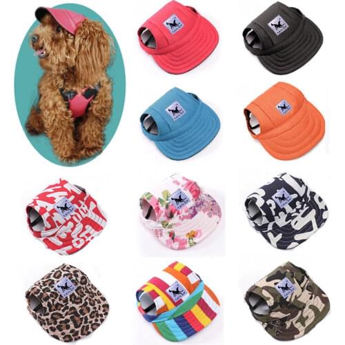 Outdoor Pet Dog Hat with Ear Holes Adjustable Baseball Cap Windproof Travel Sport Sun Hats cute Baseball Cap Hiking Pet supplies