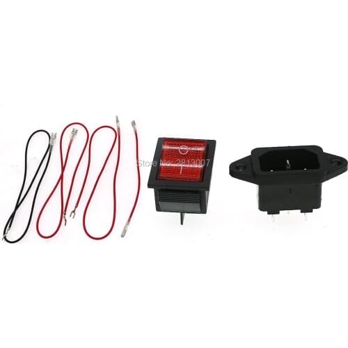 KCD4 Power boat switc AC Power Socket 16A 250V 4Pin Switch With cable For Arcade Machine Crnae Claw Fishing Game Machine DIY