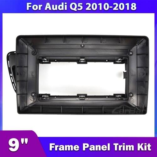 CarBar 9" Double Two 2 Din Car Radio Fascia For Audi Q5 2010-2018 Dash Dashboard Frame Panel Trim Kit Stereo