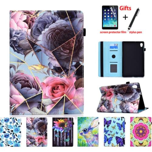 Case For Lenovo Tab M10 FHD Plus 2nd Gen Cover TB-X306X X306F X505F X505L X505X X605F X606F Funda Rose flower Print Coque +Gift