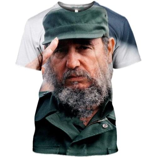 Cuba Fidel Castro Che Guevara Mens T-shirt 3D Print Women Summer Short Sleeve O-neck Casual Harajuku Hip Hop Shirt Tees