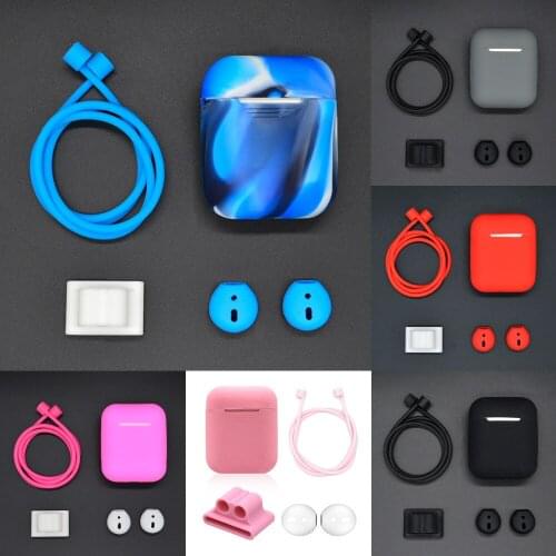 DHL 50 Sets Airpods 4 In 1 Accessories Kits Protective Silicone Cover for Apple Airpods with Watch Band Holder/Ear Hook/Strap