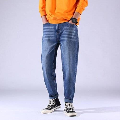 Big Size Jeans Men 50 7XL 8XL 180KG Clothes Trousers Homme Stretch Straight Loose Pants Denim Blue Plus Jean Brand Ripped Pant
