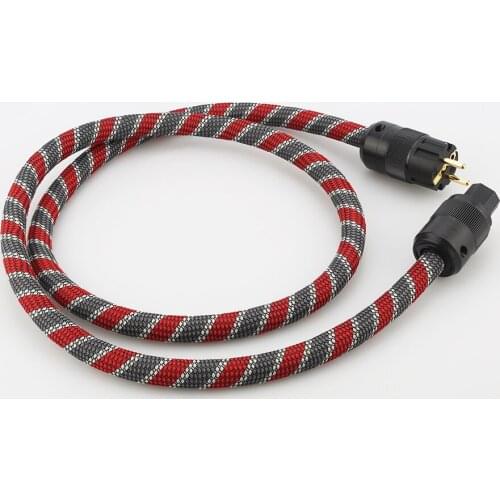 HIFI Power Cable EU Power Cord with Gold-plated European plug for amplifier and player HIFI Audiophile European AC Power line