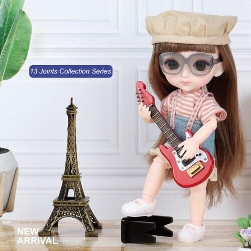 Doll Suit 13 Moveable Jointed 16Cm Cute Pretty Dolls Toys Wear Glasses Shoes Clothes Baby Smile Face Doll For Girls Gift Toys