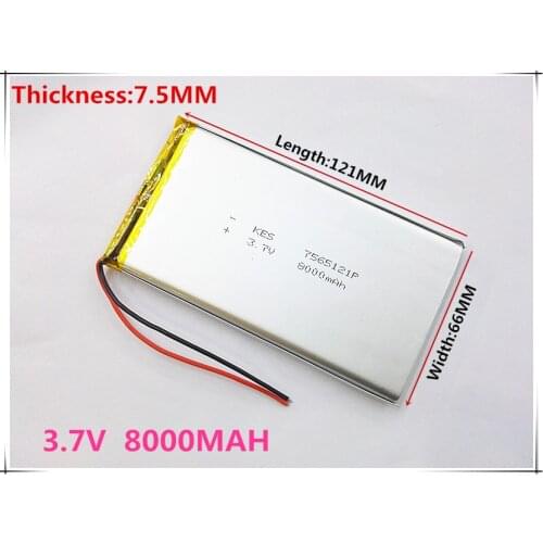 Best battery brand Free shipping 3.7 V lithium polymer battery 8000 mah rechargeable batteries treasure navigation tablet phone