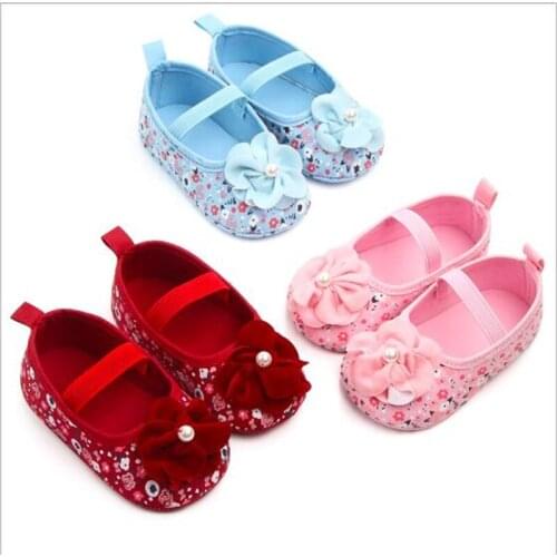 Lovely Flower Baby Shoes Infants Soft First Walkers Toddlers Girls Princess Shoes