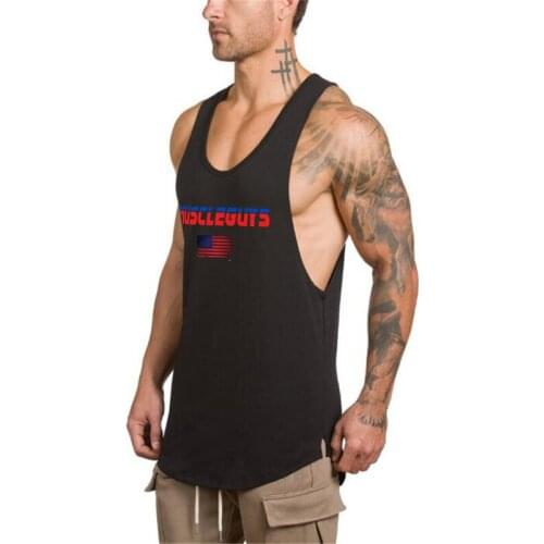 Workout Gym Cotton Mens Tank Top Muscle Sleeveless Sportswear Shirt Fitness Vest Stringer Fashion Clothing Bodybuilding Singlets