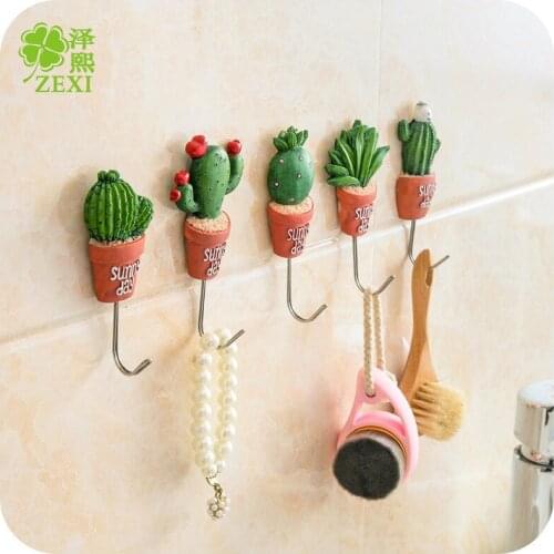 Stainless Steel Succulents Wall Hooks Stick Hanger For Kitchen Bathroom key holder wall hook Storage Hangers