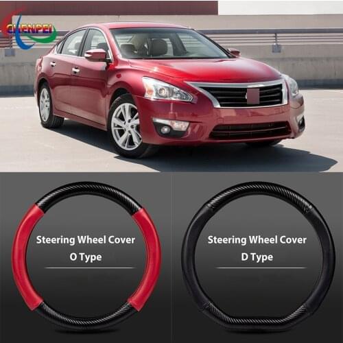 38cm Non-Slip Dreathable Carbon Fiber Steering Wheel Cover For NISSAN Altima Car interior decoration accessories