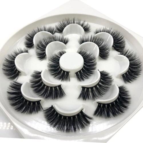 2019 NEW 6 styles 7 Pairs 3D Mink Hair False Eyelashes Natural/Thick Long Eye Lashes Wispy Makeup Beauty Extension Tools Wimpers