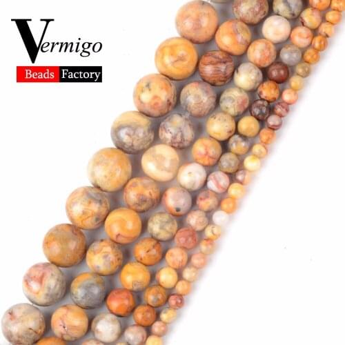 Factory Wholesale Natural Gem Stone Beads Crazy Agates Round Loose Beads For Jewelry Making 4 6 8 10mm 15" Strand