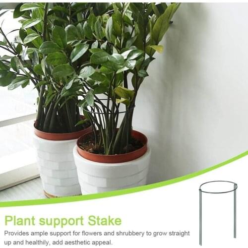 Plant Support Stake, 8-Pack Half Round Metal Garden Plant Supports, Green Garden Plant Support Ring, Garden Border