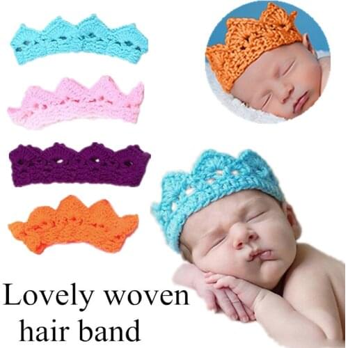 9 Colors Hand Woven Baby Crown Hair Band Cute Infant Girl Unisex Elastic Handmade Headbands Headwrap