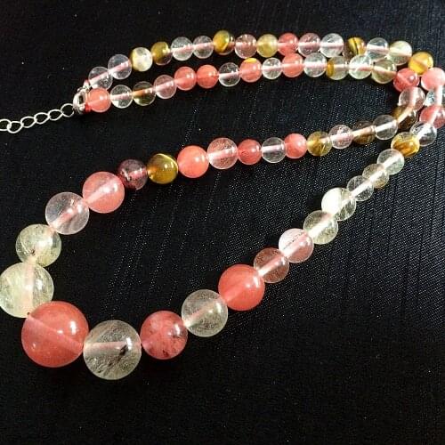 Multicolored watermelon tourmaline stone 6-14mm lovely round beads making best sale Necklace MY4303