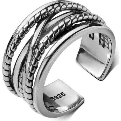 Silver Rings 100% Guaranteed Real 925 Sterling Silver Jewelry Open Ring For Women