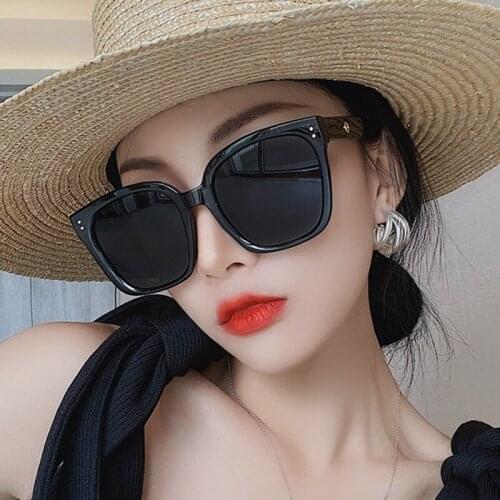 2021 Punk Square Sunglasses Women Retro Brand Designer Summer Big Black Shades Oversized Sun Glasses UV400 Korean Singer Eyewear