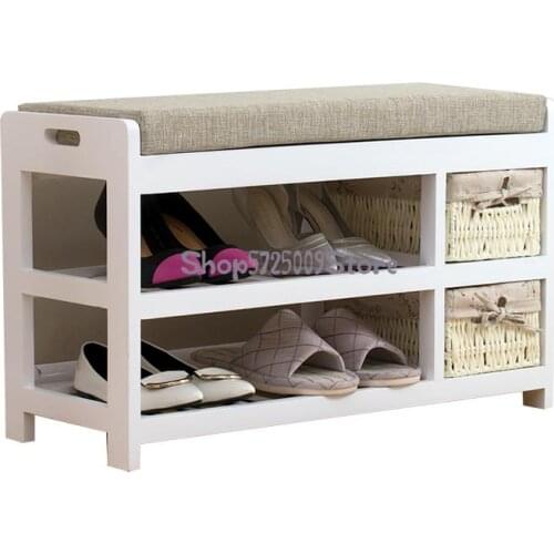 Shoe changing stool simple and modern storage and storage stool rural white shoe stool trying on shoes stool type shoe cabinet r