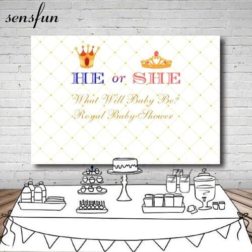 Sensfun Gender Reveal Photography Background He Or She Boys Or Girls Twins Birthday Party Backdrop For Photo Studio 7x5ft Vinyl