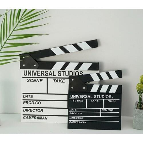 Woodon Movie Clapperboard Director Video Scene TV Movie Clapper Board Film Slate Cut Prop Creative Photography Props