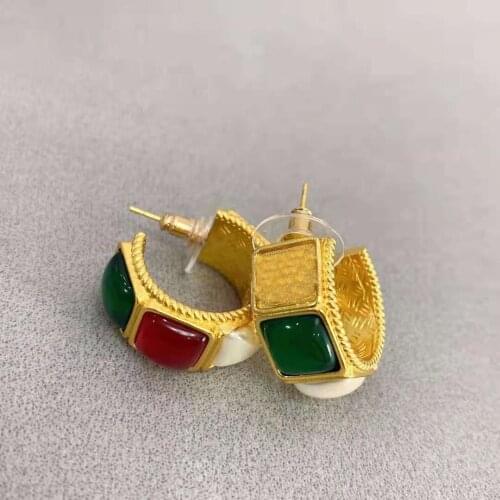 2021 Hot Brand Jewelry For Women Single Geomteric Gold Color Design Party Silver Cuff Earrings