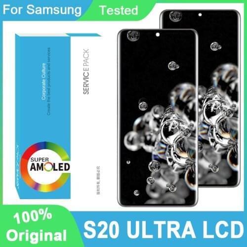 100% Original 6.9'' Display For Samsung Galaxy S20 Ultra G988F G988B/DS LCD Touch Screen Digitizer Assembly Repair Parts