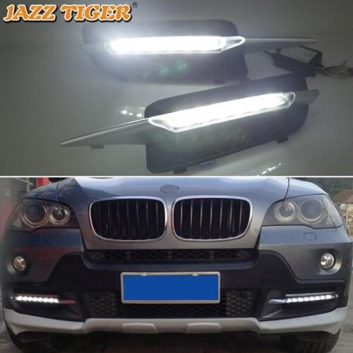 12V Daytime running lights For BMW X5 E70 2007 2008 2009 2010 Drl for cars Sequential turn signal auto Led fog lights headlights