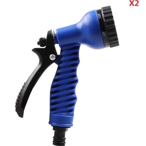 2PCS 7 Sprays High Pressure Garden Water Spray Lawn Sprinkler Car Wash Water Gun Ajustable Hose Nozzles