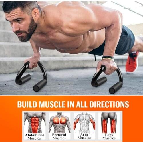 2 PCS Push-Up Bars Fitness Racks S Shape Push Up Stand Bar Gym Training Equipment Triceps Shoulder Muscle Strength Trainer