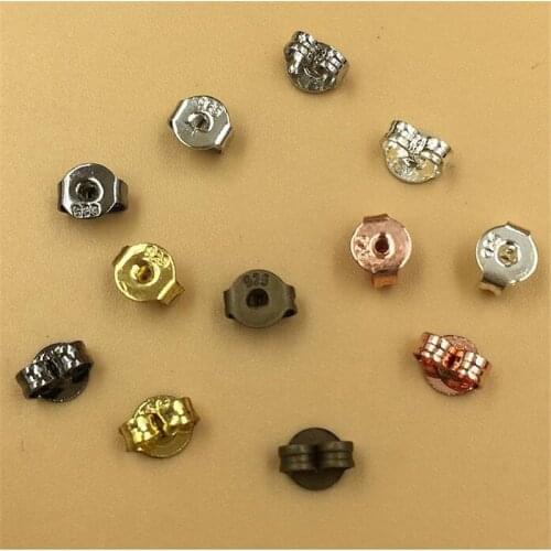 200pcs/lot 925 Silver plated Copper Butterfly Earrings Ear Back Fit Stud Earrings Clasp Earring Stopper DIY Ear Accessories