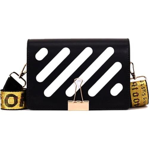 2021 Womens Handbag Fashion PU Leather Stripe Messenger Bag Womens Messenger Bag Hot Sale
