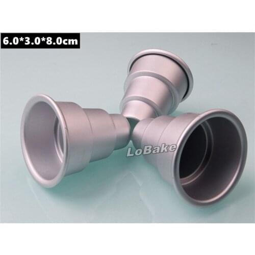 5pcs/lot) High quality 3-layer 6*3*8cm ladder-shape aluminium pudding tart cake moule patisserie tools for cozinha accessories