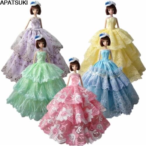 5pcs/lot Random Fashion 1/6 Doll Clothes For Barbie Doll Dresses Princess Wedding Dress Noble Party Gown For Barbie Doll Outfits