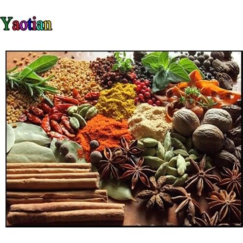 5D Diamond Painting Kitchen Seasoning Diamond Embroidery Picture Of Rhinestone Mosaic Cross Stitch Diamond Painting Kits