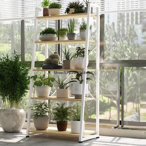 Flower shelf indoor living room simple floor-to-ceiling wrought iron balcony decoration succulent shelf multi-layer green flower