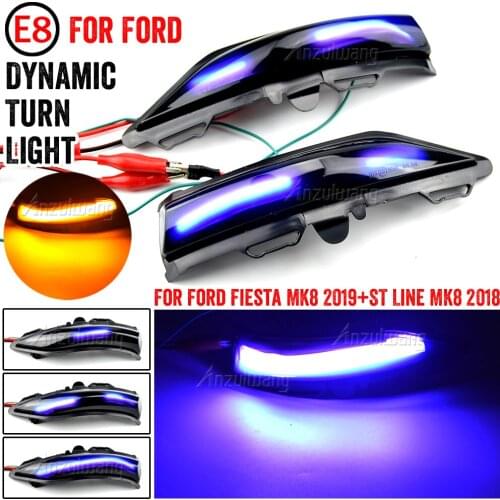 Dynamic Blinker For FORD Fiesta MK8 2019 2020 LED Side Wing Flowing Turn Signal Light Side Lamp Arrow