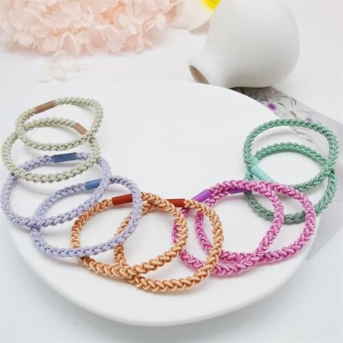 5-10PCS 2021 Girl Gift Colorful Scrunchie Elastic Hair Rope Band Vintage Rubber Bands For Hair Vestidos Women Headwear Accesso