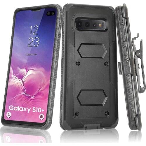 For Samsung Galaxy S10 Plus S10e Lite Heavy Duty Shockproof Armor Case With Belt Clip Holster Cover