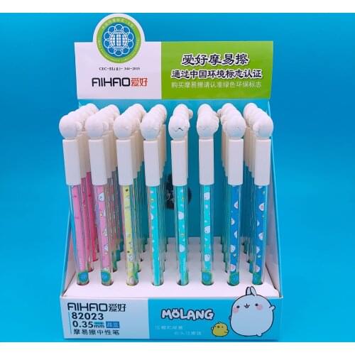 40pcs Erasable Gel Pens Menglang rabbit black Pen Student pens for writing Cute stationery office school supplies 0.35mm