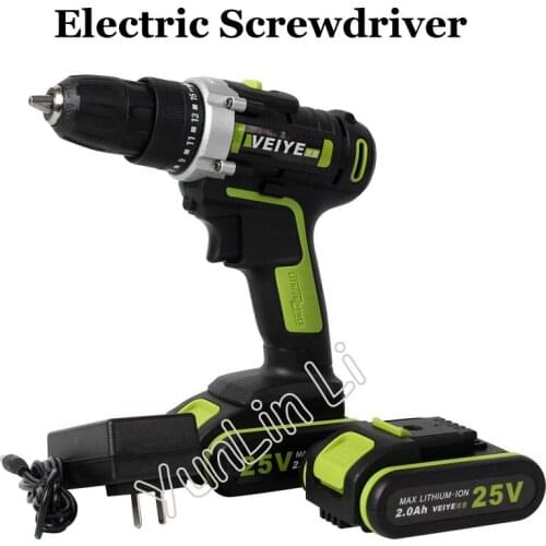 Electric Screwdriver Cordless Drill Wireless Power Driver 25V Lithium Battery Drill Rechargeable Screwdriver V-107