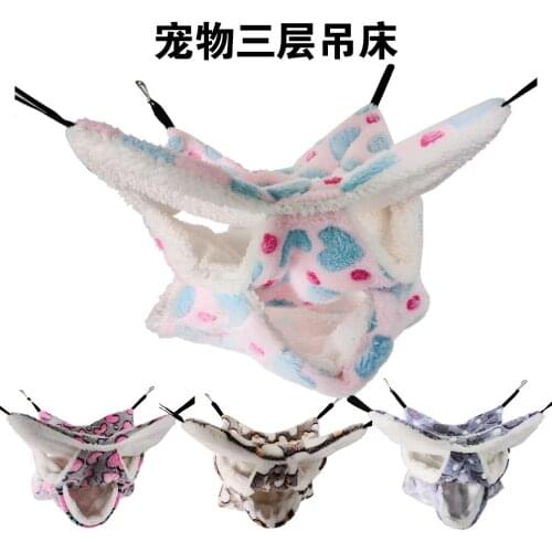 Hamster Hammock Sugar Glider Spray Three-Layer Warm Hammock Hanging Squirrel Sleeping Bag Pet Hammock Nest