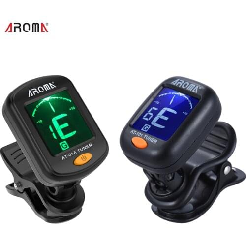 AROMA AT-01A/101 Guitar Tuner Foldable Rotatable Clip-on Tuner High Quality for Bass Ukulele Chromatic Guitar Accessories
